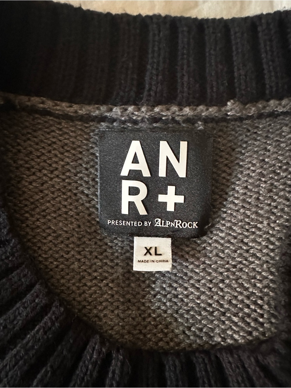 $298 Alp N Rock ANR+ Grey and Black Colorblock Organic Cotton Sweater Size XL - Picture 3 of 8